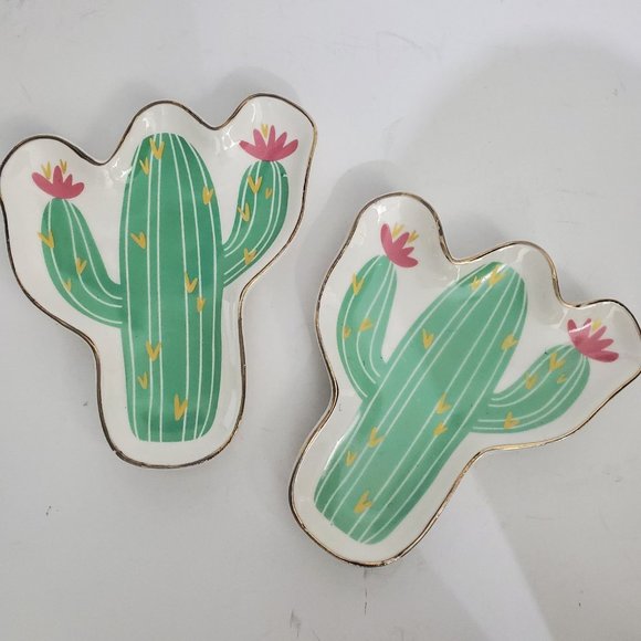 Cactus Ceramic Trinket Tray
